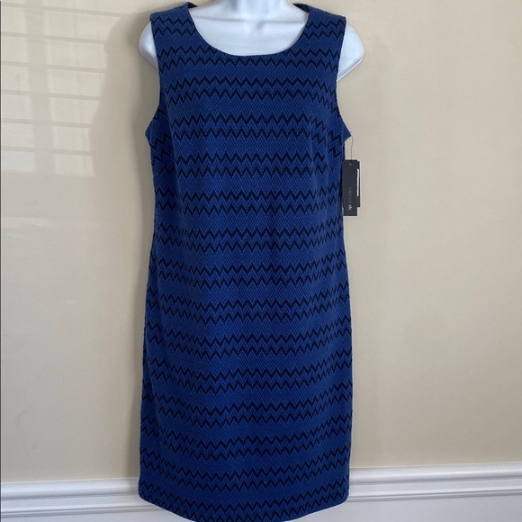 AB Studio Blue Zigzag Pattern Dress size 8 - Picture 6 of 9